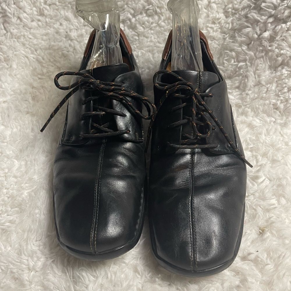 Cole Haan leather black men’s sports lace up shoes rubber shoes.SZ12M